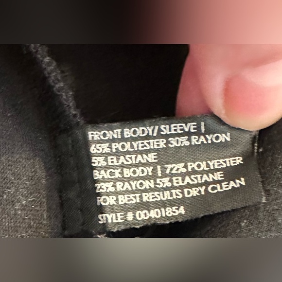 CLUB MONACO Blouse Top Shirt Charcoal Gray Black Ponte Knit Contrast Combo Boxy - Picture 6 of 8